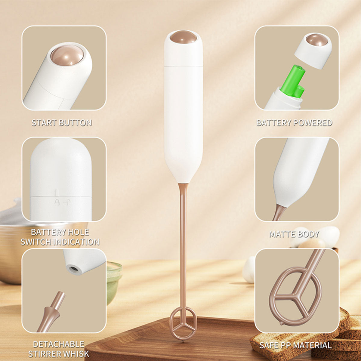 Handheld Milk Frother KJBQ-21J