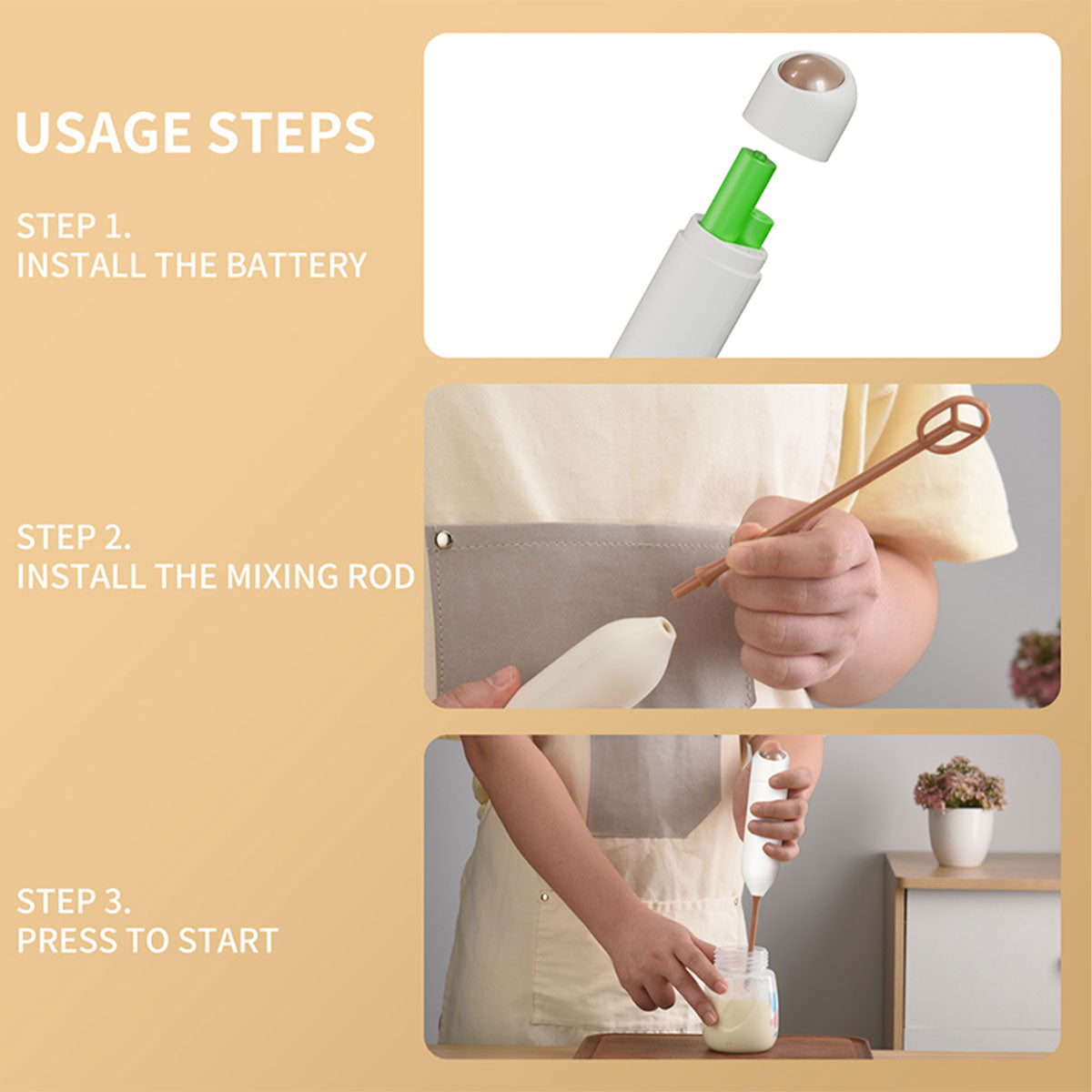 Handheld Milk Frother KJBQ-21J